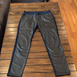 Alexander McQueen MCQ Faux Leather Panel Slim Jeans
